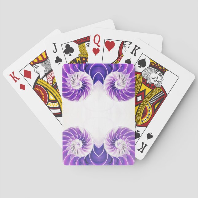 nautilus shell seashell Fibonacci vacation playing Poker Cards (Back)