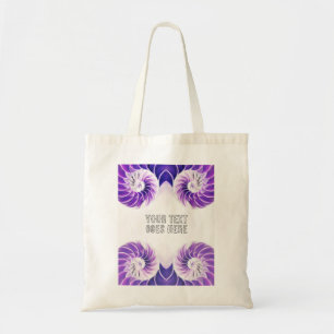 nautilus shell seashell purple custom text tote bag