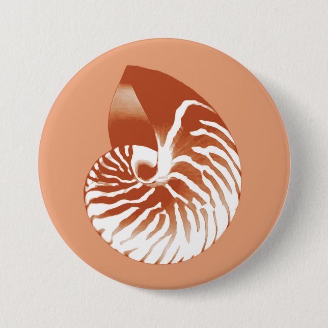 Nautilus shell - terracotta and white button (Front)