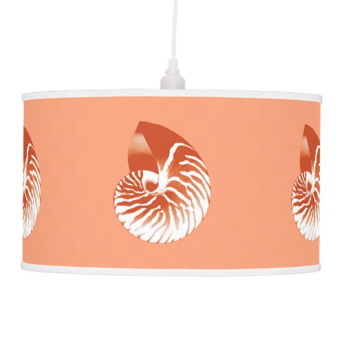 Nautilus shell _ terracotta and white ceiling lamp