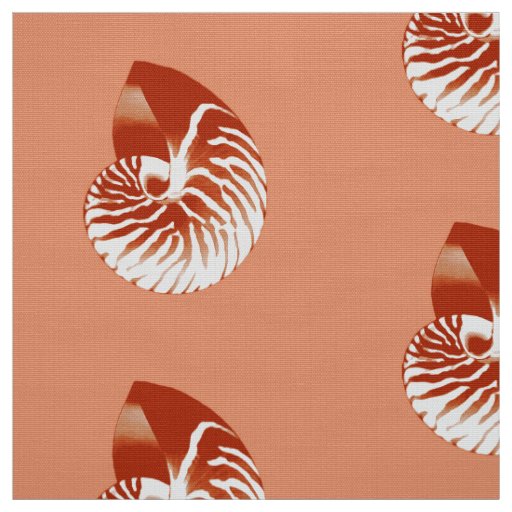 Nautilus Shell - terracotta and white Fabric
