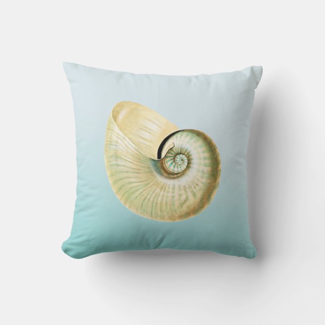 Nautilus shell throw pillow (Front)