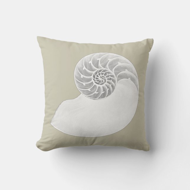 Nautilus Shell Throw Pillow (Front)