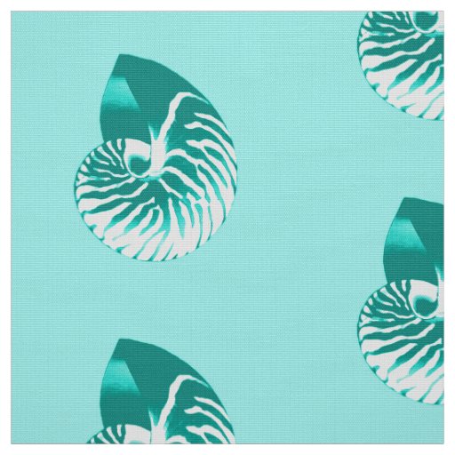 Nautilus Shell - turquoise, aqua and white Fabric
