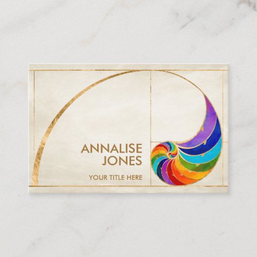 Nautilus Shell _ Watercolor Chakra Colors Business Card