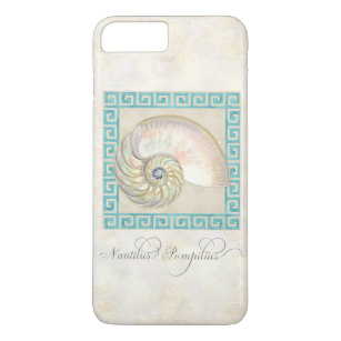 Nautilus Shell Watercolor Greek Key Damask Beach iPhone 8 Plus/7 Plus Case