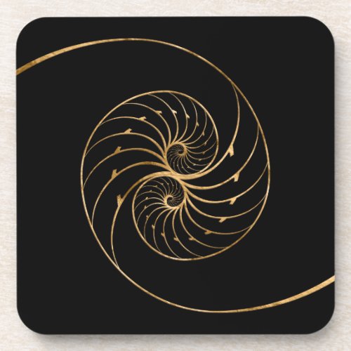 Nautilus Shells _ Golden Pair Beverage Coaster