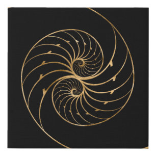 Nautilus Shells - Golden Pair Faux Canvas Print