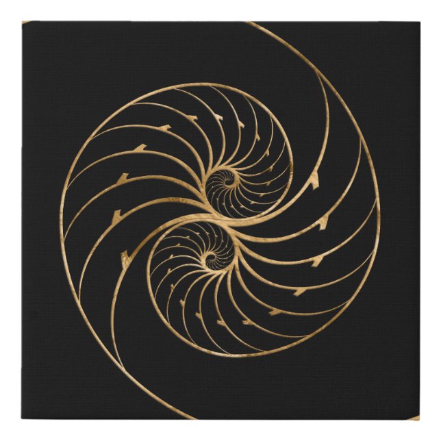 Nautilus Shells - Golden Pair Faux Canvas Print (Front)