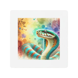 Nauyaca Snake 050824AREF122 - Watercolor Metal Print