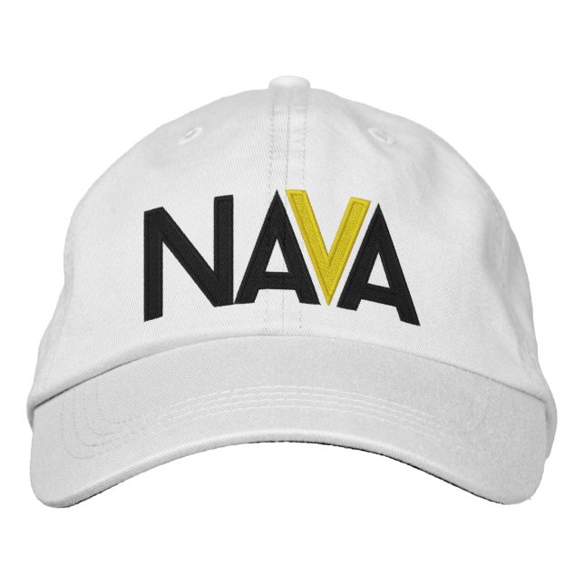 NAVA White Embroidered Hat (Front)