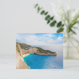 Navagio Beach Greece Postcard – Vintage Shipwreck 