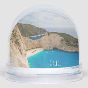 Navagio Beach Greece – Shipwreck Cove Travel Snow Globe