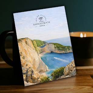 Navagio Beach, Ionian Islands Greece Watercolor Postcard