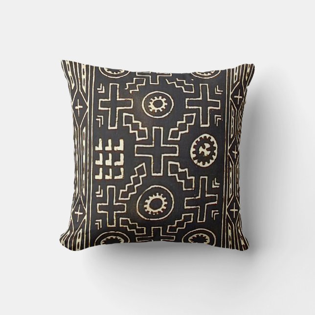 NAVAJO 1800s HORSE SADDLE BLANKET REPRINT  Throw Pillow (Front)