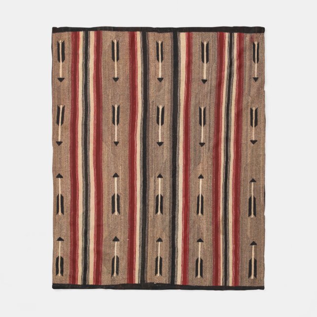 Navajo Arrow Horse Saddle 1935 Reprint Fleece Blanket (Front)