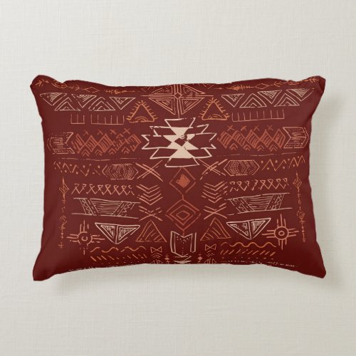 Navajo Aztec Ethnic Doodle Pattern Accent Pillow