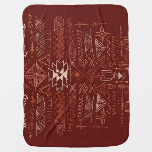 Navajo Aztec: Ethnic Doodle Pattern. Baby Blanket
