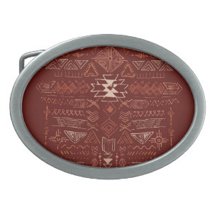 Navajo Aztec: Ethnic Doodle Pattern. Belt Buckle