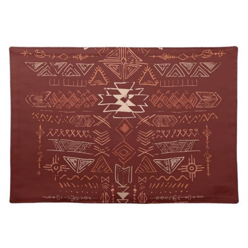 Navajo Aztec Ethnic Doodle Pattern Cloth Placemat