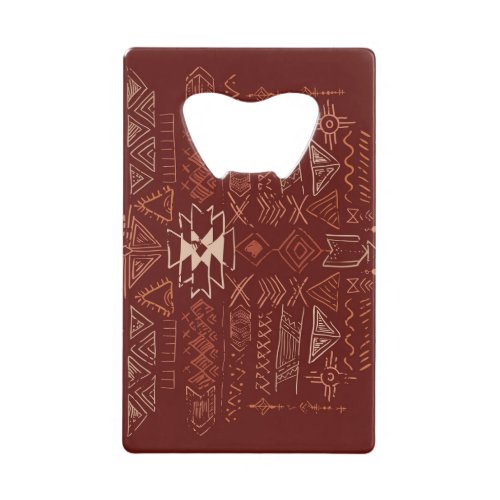 Navajo Aztec Ethnic Doodle Pattern Credit Card Bottle Opener
