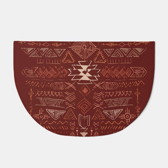 Navajo Aztec: Ethnic Doodle Pattern. Doormat (Front)