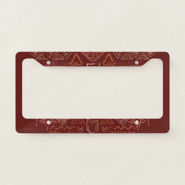 Navajo Aztec: Ethnic Doodle Pattern. License Plate Frame (Front)