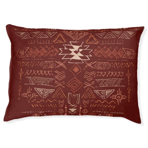 Navajo Aztec Ethnic Doodle Pattern Pet Bed