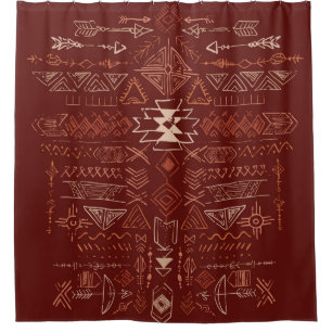 Navajo Aztec: Ethnic Doodle Pattern. Shower Curtain