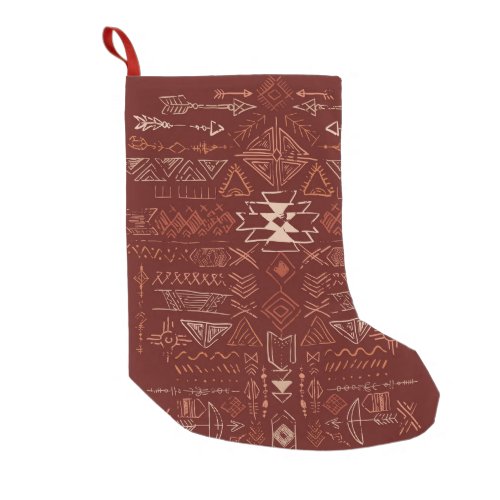 Navajo Aztec Ethnic Doodle Pattern Small Christmas Stocking