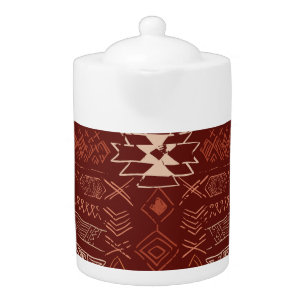 Navajo Aztec: Ethnic Doodle Pattern. Teapot