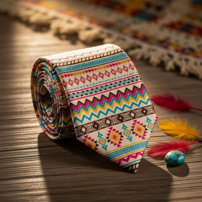 Navajo Aztec Tribal Native American Pattern Neck Tie (Creator Uploaded)