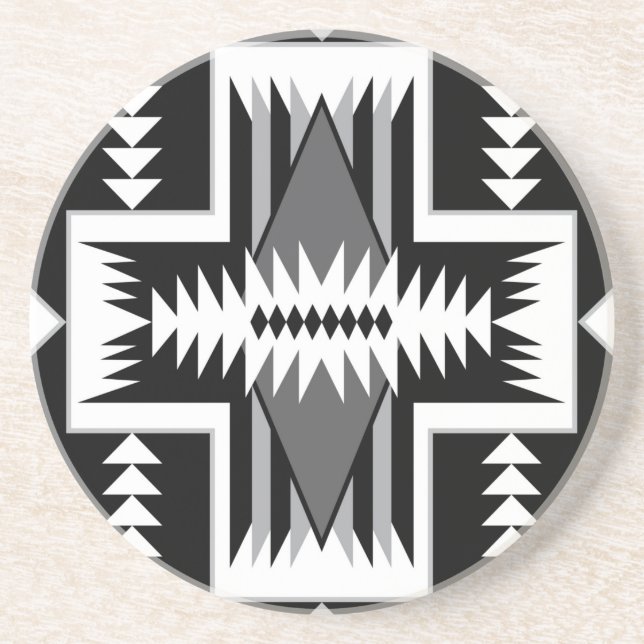 Navajo Black & Grey Sandstone Coaster (Front)