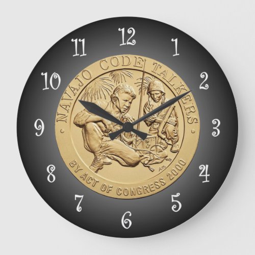 Navajo Code Talkers Bronze Medal   Large Clock