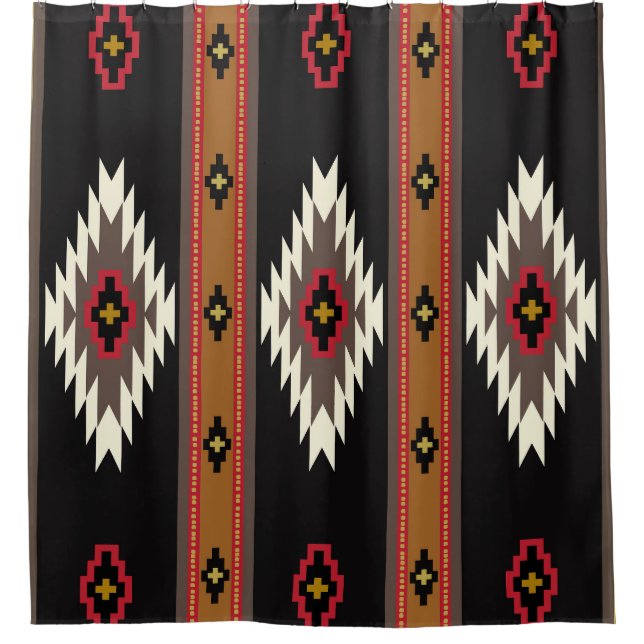 Navajo Design 7 Bandana Shower Curtain (Front)