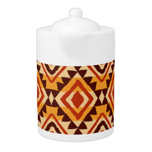 Navajo Ethnic Ornament: Vintage Seamless Teapot
