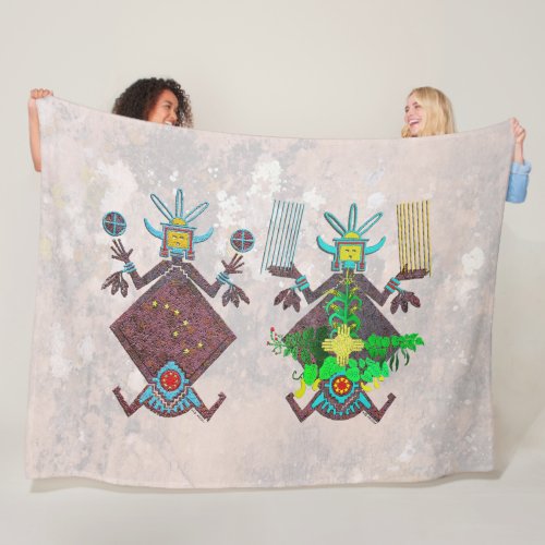 Navajo Father and Mother Image Fleece Blanket