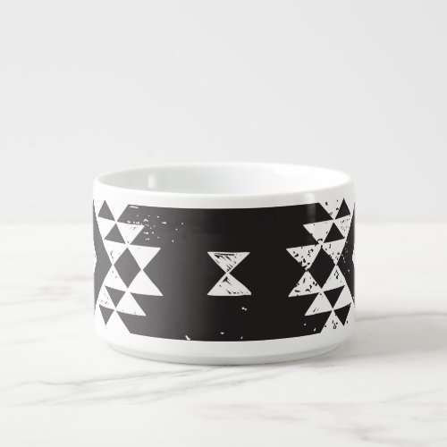 Navajo Geometric Black White Tribal Bowl