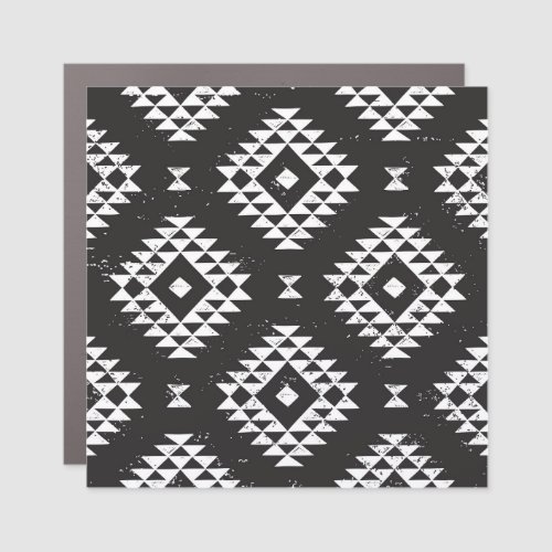 Navajo Geometric Black White Tribal Car Magnet