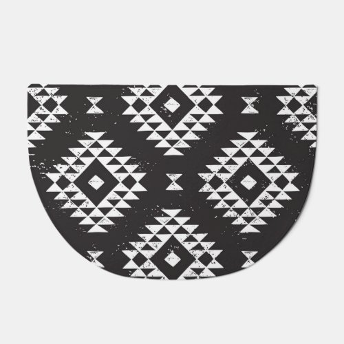 Navajo Geometric Black White Tribal Doormat