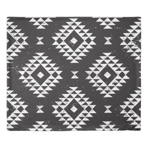 Navajo Geometric Black White Tribal Duvet Cover