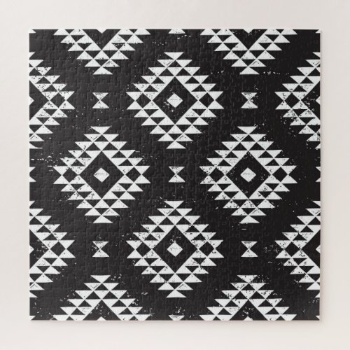 Navajo Geometric Black White Tribal Jigsaw Puzzle