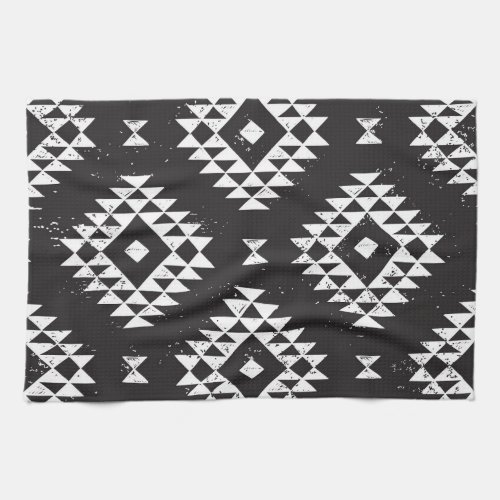 Navajo Geometric Black White Tribal Kitchen Towel