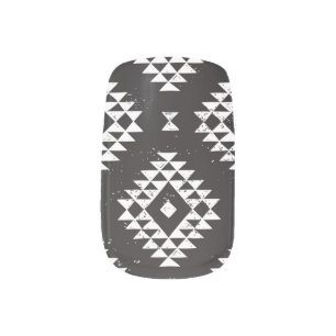 Navajo Geometric: Black White Tribal. Minx Nail Art