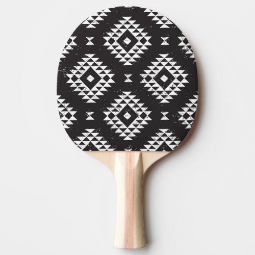 Navajo Geometric Black White Tribal Ping Pong Paddle