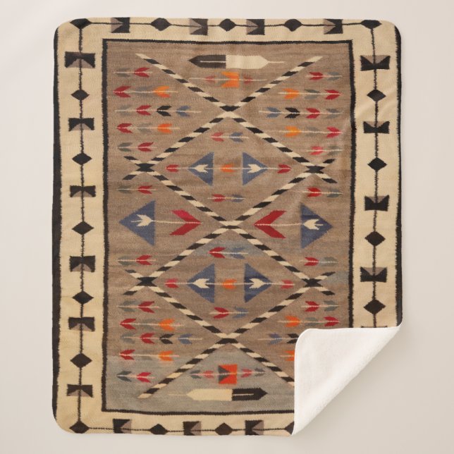 NAVAJO HORSE SADDLE BLANKET PRINT FROM  1900 (Front)