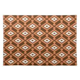 Navajo Ikat Pattern, Brown, Rust and Cream Cloth Placemat