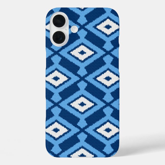 Navajo Ikat Pattern, Indigo and Denim Blue Case-Mate iPhone Case (Back)
