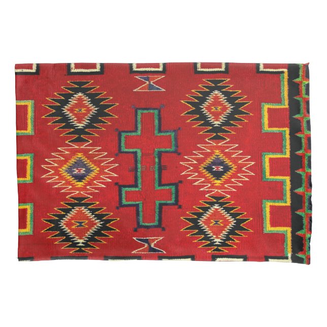 NAVAJO INDIAN 1890 HORSE SADDLE BLANKET PILLOW CASE (Front)