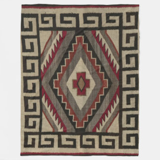 NAVAJO INDIAN ANTIQUE TAPESTRY  FLEECE BLANKET